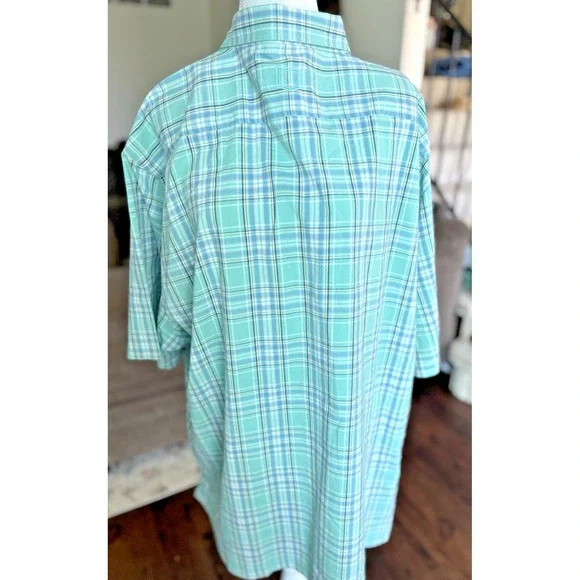 SCOTTeVEST XXXL Docksider Green Plaid Button Up Short Sleeve Shirt - Picture 6 of 11
